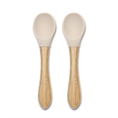 Cucchiaini in Silicone con Bambù - 2pz BEIGE